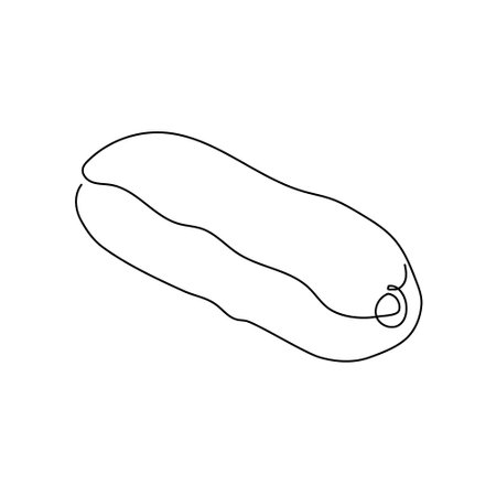 Eclair one line art. Continuous line drawing of cake, brewing cake.のイラスト素材