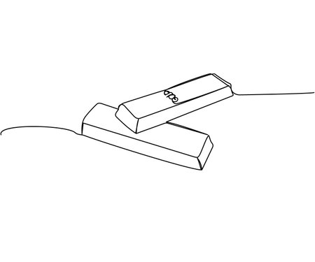 Gold bars, gold reserves one line art. Continuous line drawing of bank, money, finance, financial, payment, data, savings, economic, wealth, creditのイラスト素材