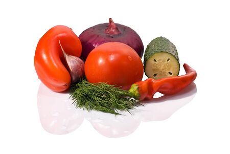 fresh vegetables ready for gaspacho cookingの写真素材
