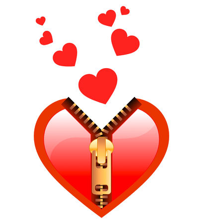 Zipped heart open by loveのイラスト素材