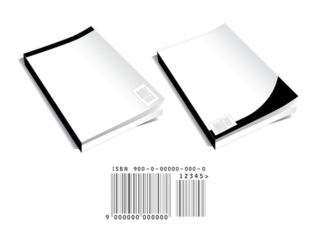 Two blank book covers with abstract barcodeのイラスト素材