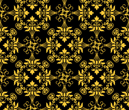 Seamless floral heraldry pattern in two colorsのイラスト素材