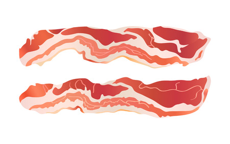 Cooked bacon strips for continental breakfast isolatedのイラスト素材
