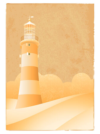 Vintage lighthouse greeting cardのイラスト素材