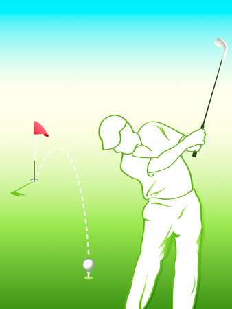 Golfer ready for the final hit shotのイラスト素材