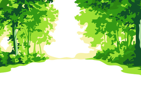 Green summer forest backgroundのイラスト素材