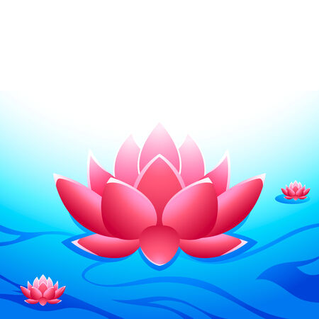 Sacred lotuses at the heaven's gardenのイラスト素材