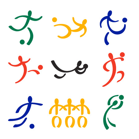 Soccer player icons in south african flag colorsのイラスト素材