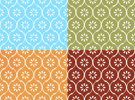 Seamless indian pattern in four color modesのイラスト素材