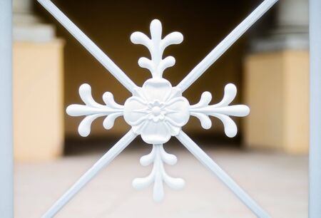 Alabaster floral decor at Pavlovsk palace gate, Russiaの写真素材