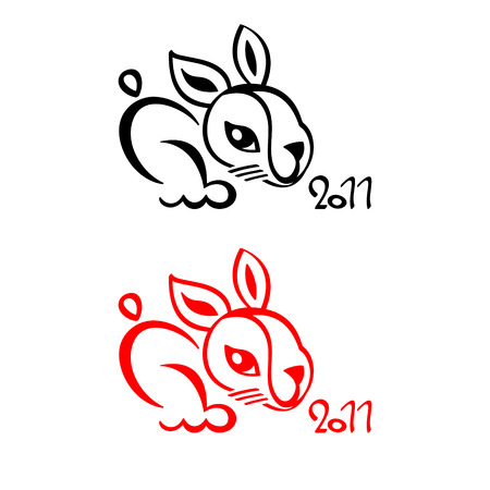 Rabbit chinese New Year 2011 symbol isolatedのイラスト素材
