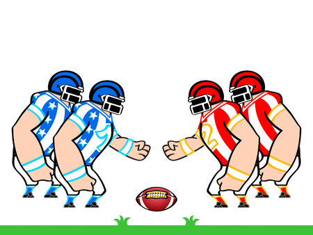 American flag colored football teams ready to fightのイラスト素材