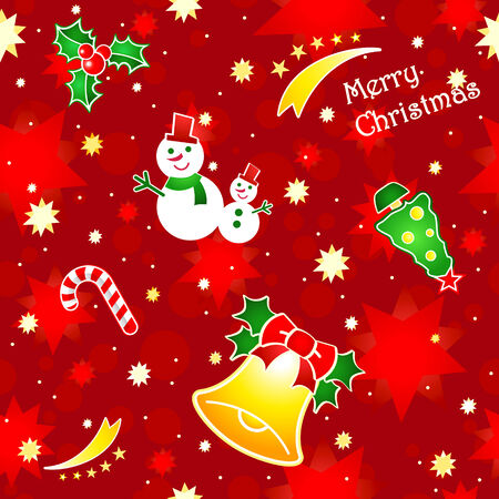 Christmas seamless pattern with traditional decorative elementsのイラスト素材