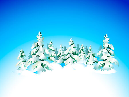 Winter snow forest background for Christmas cardのイラスト素材
