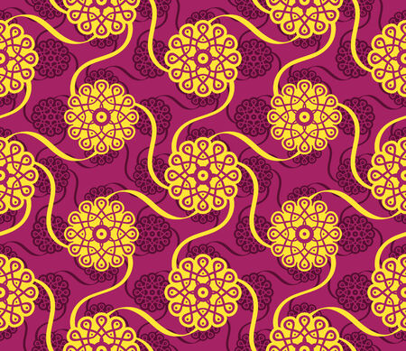 Seamless classic indian flower dancing patternのイラスト素材