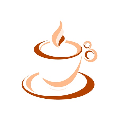 Artistic cup of espresso isolated over whiteのイラスト素材