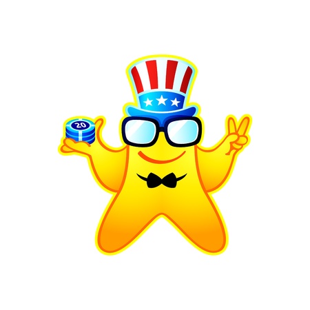 Colorful casino boss smiley or mascotのイラスト素材