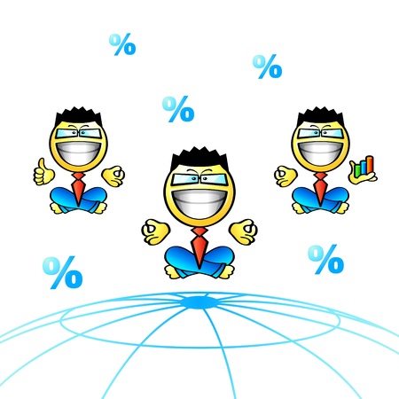 Successful business smiley team over globeのイラスト素材