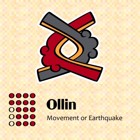 Aztec calendar symbols - Ollin or movement (17)のイラスト素材