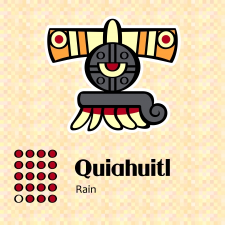 Aztec calendar symbols - Quiahuitl or rain (19)のイラスト素材