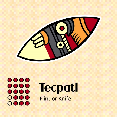 Aztec calendar symbols - Tecpatl or knife (18)のイラスト素材