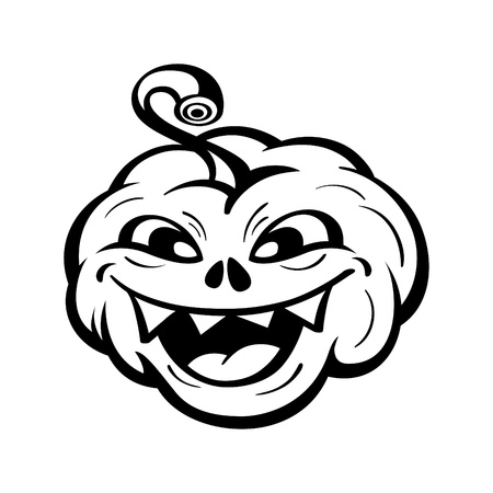 Funny Halloween pumpkin tattoo isolated over whiteのイラスト素材