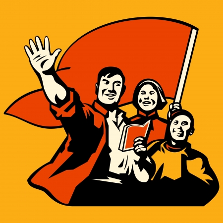Knowledge is power propaganda workers posterのイラスト素材