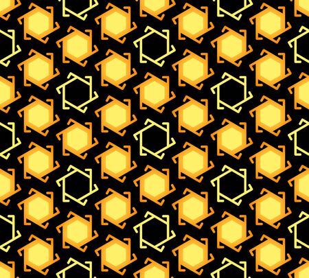 Muslim golden-black seamless geometric patternのイラスト素材