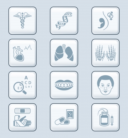 Medical symbols, specialties, human organs and health-care objectsのイラスト素材