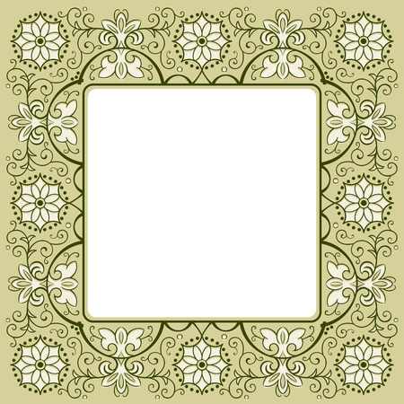 Vintage floral rich decorated square frameのイラスト素材