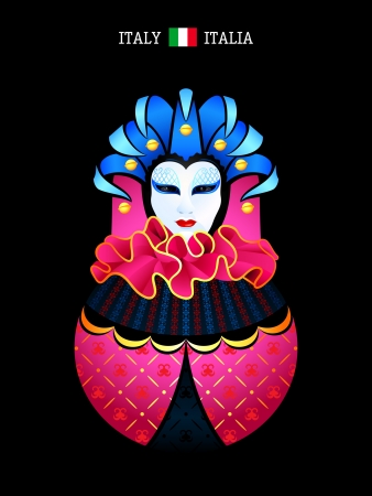 Matryoshkas of the World  italian girl in carnival dressのイラスト素材