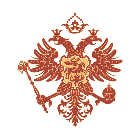 Russian coat of arms (double-headed eagle) isolatedのイラスト素材