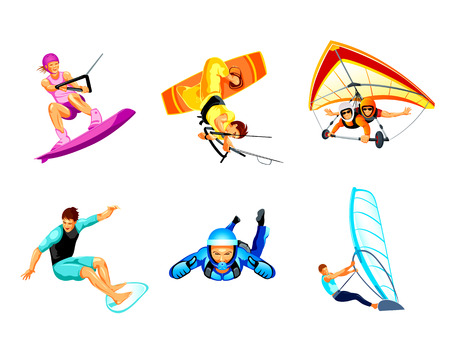 Air and water extreme sport activity iconsのイラスト素材