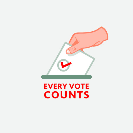 Hand with ballot as a symbol for an election campaignのイラスト素材