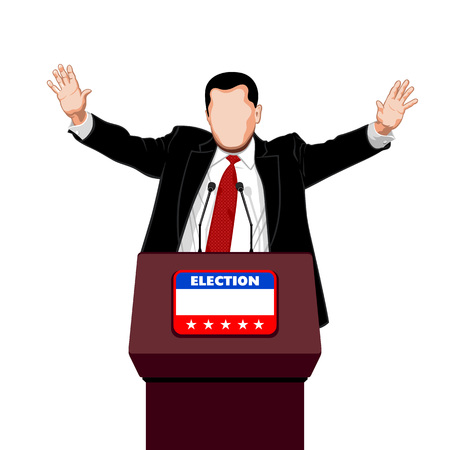 Politician greets his election campaign supportersのイラスト素材
