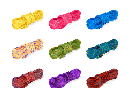 Colorful climbing alpine ropes isolatedのイラスト素材