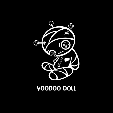 Voodoo doll black T-shirt designのイラスト素材
