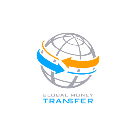 Global money transfer service symbol isolatedのイラスト素材