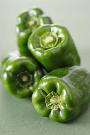 Green Pepper on green backgroundの写真素材