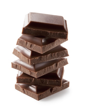 Chocolate was placed on a white backgroundの写真素材