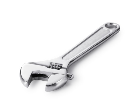 Spanner wrench the metal on a white background