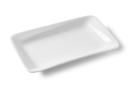 White plate placed on a white backgroundの写真素材
