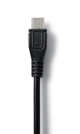 Micro USB placed on white background