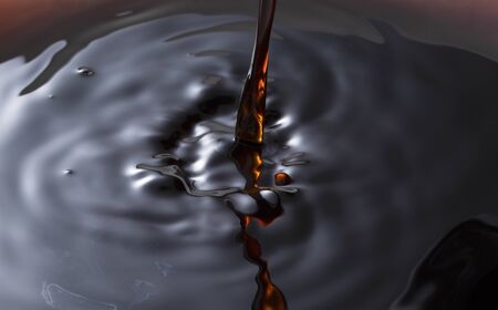 Close-up of flowing Japanese soy sauceの写真素材