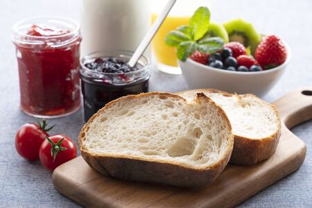 Bread and Jam Breakfast Image Photos