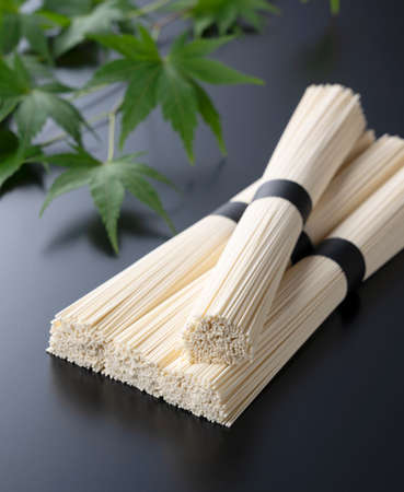 Japanese very thin noodle made of wheat flourの写真素材