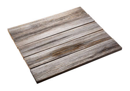 Brown wooden sign on white background, cutout lines and sign concept