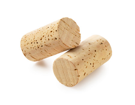 Wine corks isolated on white background.の写真素材