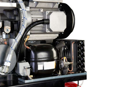 Air compressor. Professional equipment and tools. Industrial appliances. Isolated background.