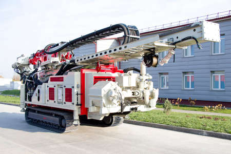 Crawler Drilling Rig. Drilling of the wells. Industry. Mineral exploration.の写真素材
